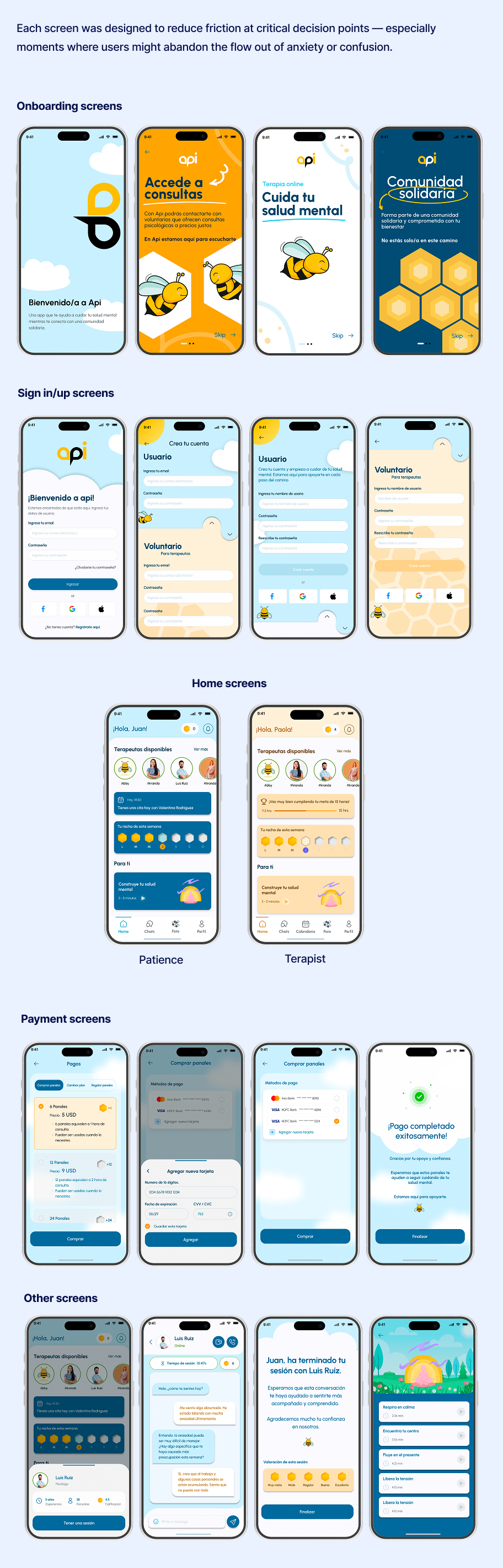 Key Screens Designed